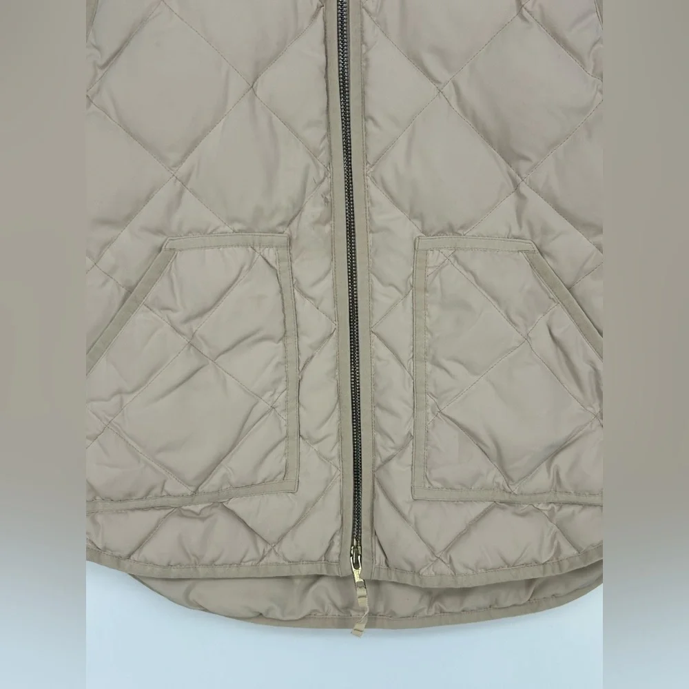 J Crew‎ Quilted Puffer Vest Down Filled Cream Off White Style 92465- Size XS